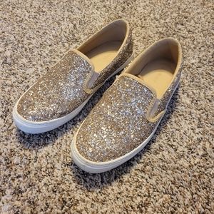 Old Navy gold glitter slip on sneakers